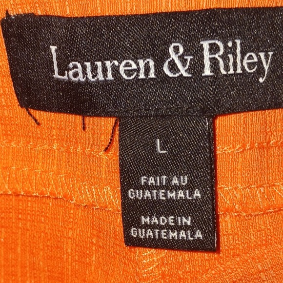 Lauren & Riley Coral Peach
Textured Capri Short Pants Peddle Pushers L - Picture 5 of 5
